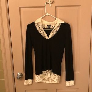 Rue 21 Black two-fed sweater